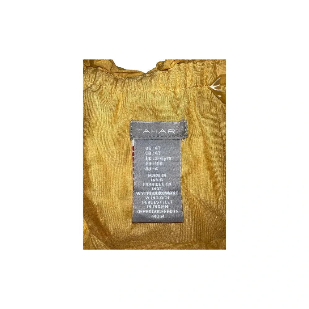 Girls‎ Tahari Yellow Summer Beach Dress 4t With Embroidery On Bottom